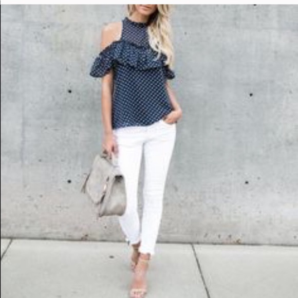 Vici Tops - Vici Afternoon Stroll Polka Dot Blouse